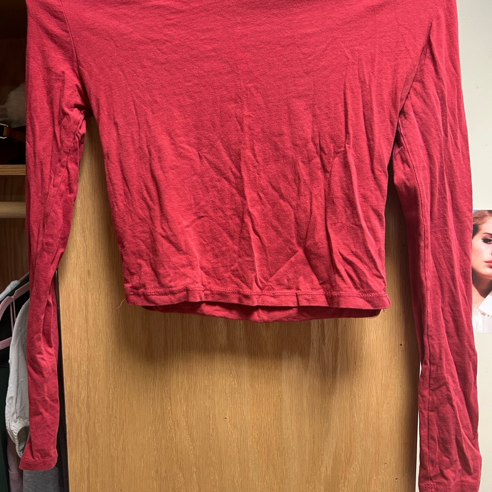 Women's Red Long Sleeve Top